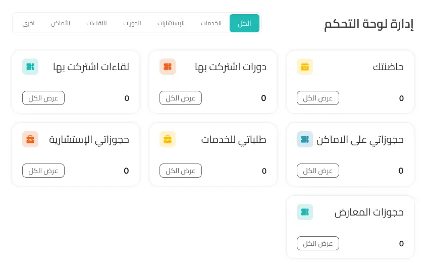 لوحة تحكم المشروع المحتضن